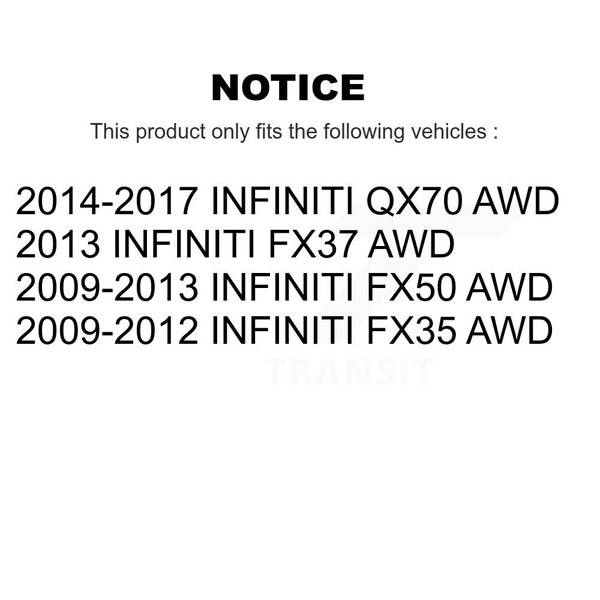 Front Strut And TOR Link Kit For INFINITI FX35 QX70 FX37 FX50 AWD